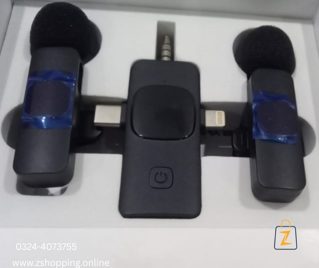 2 Pack Wireless Lavalier Microphone for iPhone iPad and Android Phone, Lapel Mic Plug and Play Wireless Mic Noise Reduction Mini Microphone for Video Recording